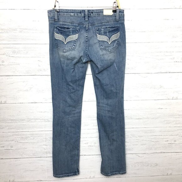 Vigoss Women's Jeans The Miami Straight Leg Distressed size juniors 7/8 - Picture 3 of 11